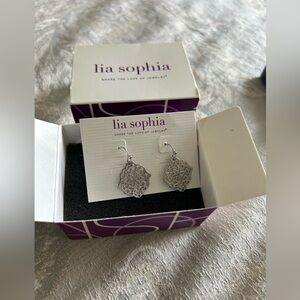 Lia Sophia silver dangle earrings NEW